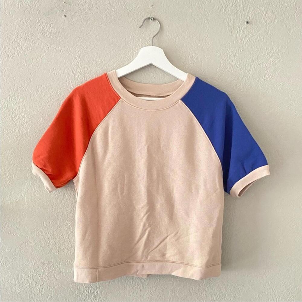 Madewell Short-Sleeve Sweatshirt in Colorblock